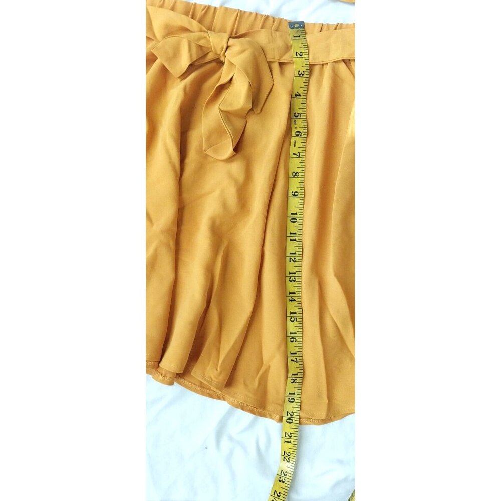 Shein Women's 2 Piece Mustard Yellow Cami Top Belted Skirt Outfit 14 XXL - Picture 3 of 6